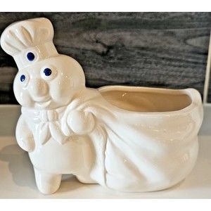 Vintage 1988 The Pillsbury Company Doughboy Scouring Pad Holder Planter 5"